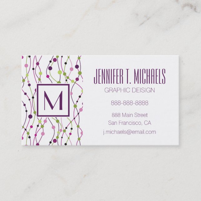 Multicolored dot background business card (Front)