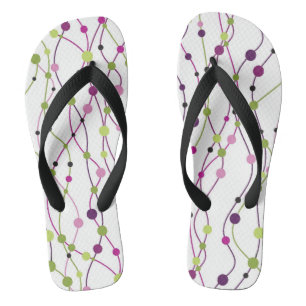 Multicolored dot background flip flops