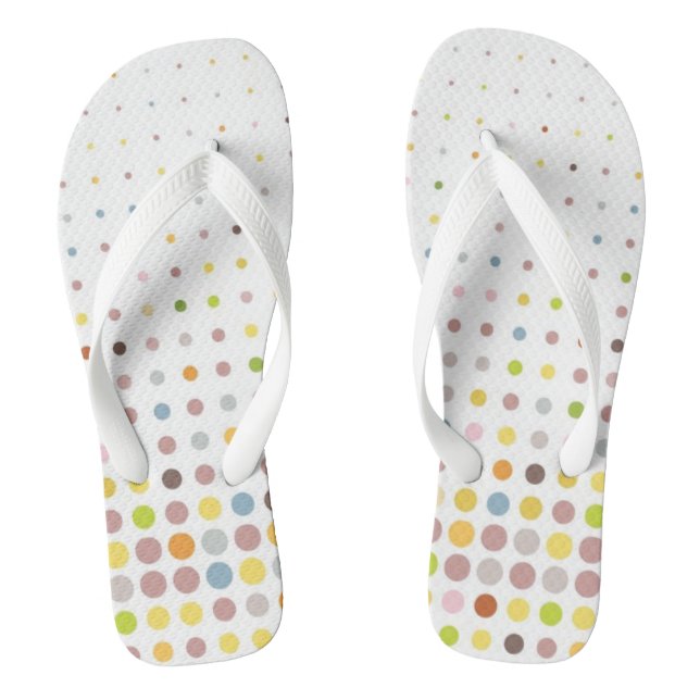 Multicolored dot background flip flops (Footbed)