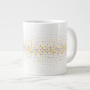 Multicolored dot background large coffee mug
