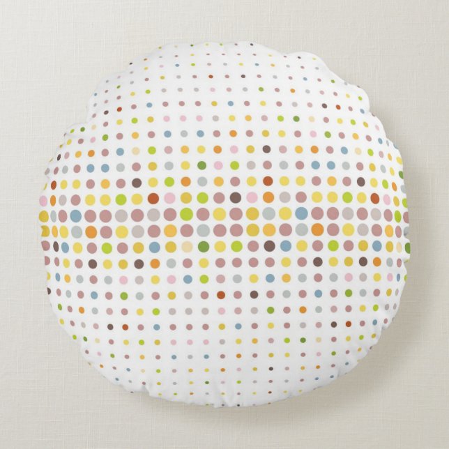 Multicolored dot background round cushion (Front)