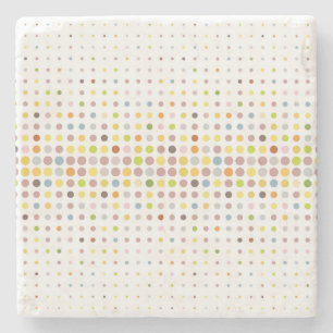 Multicolored dot background stone coaster