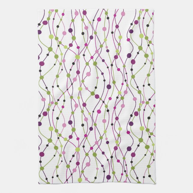 Multicolored dot background tea towel (Vertical)