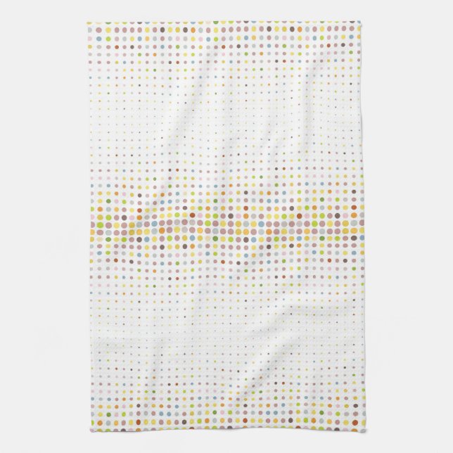 Multicolored dot background tea towel (Vertical)