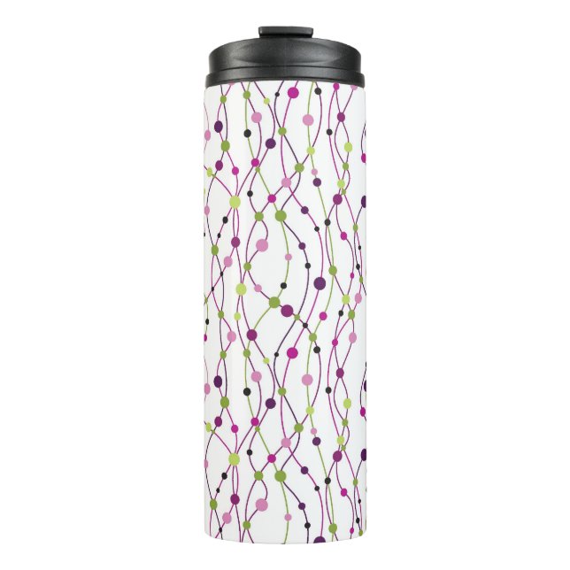 Multicolored dot background thermal tumbler (Front)