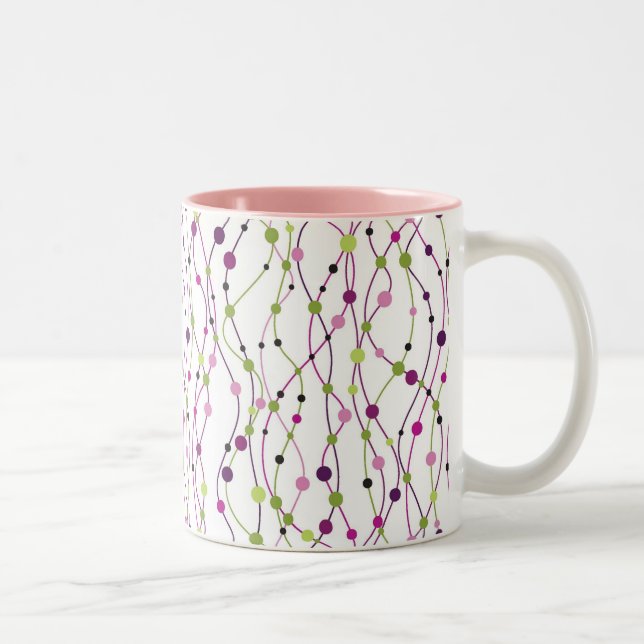 Multicolored dot background Two-Tone coffee mug (Right)