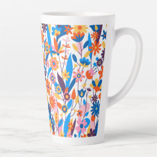 Multicolored Exotic Floral Background-32939 Latte Mug