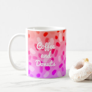 Multicolored Festive Coffee and Doughnuts Design Mug
