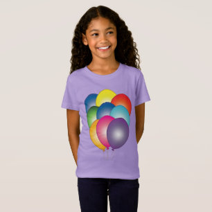 Multicolored Floating Balloons Graphic Tee Shirts