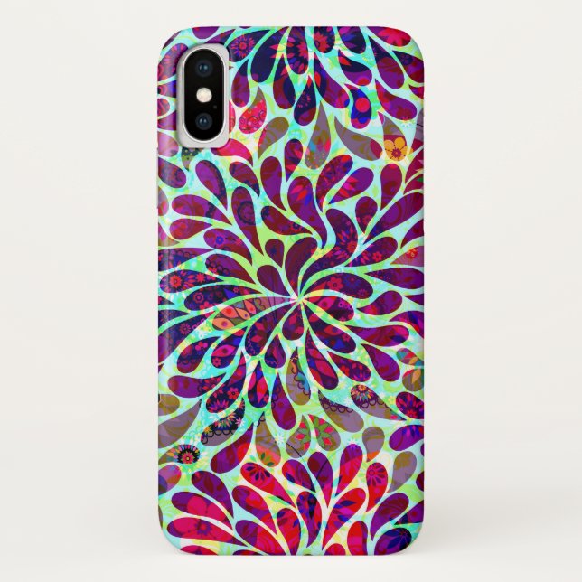 Multicolored Floral Design Case-Mate iPhone Case (Back)