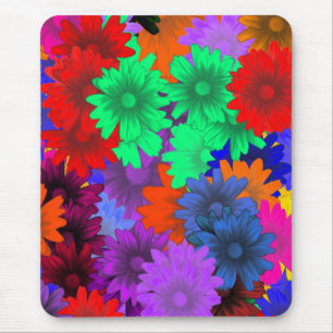 Multicolored floral mouse mat