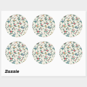 Multicolored floral pattern classic round sticker
