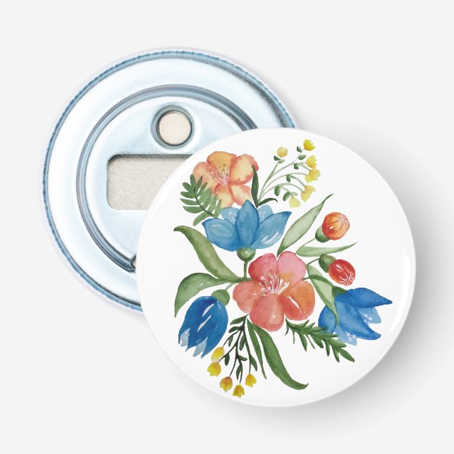  Multicolored flower bouquet Keychain Bottle Opener (Front)