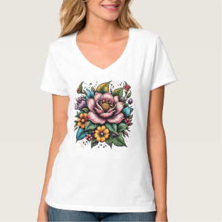 Multicolored Flower Bouquet T-Shirt