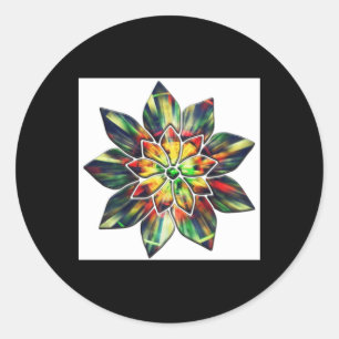 Multicolored Flower Or Maybe A Christmas Star Stic Classic Round Sticker