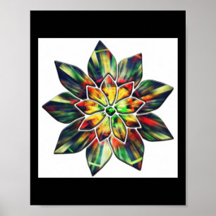 Multicolored Flower Or Maybe A Christmas Star Stic Poster