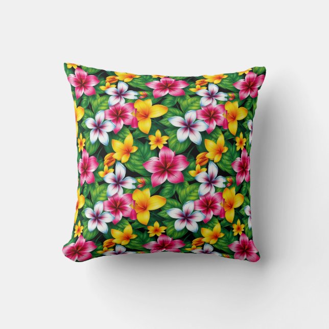 Multicolored Flowers and Leaves Pattern-57577 Cushion (Front)