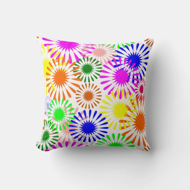 Multicolored Flowers Cushion (Front)