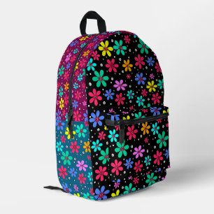 Multicolored flowers daisies retro background summ printed backpack
