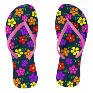 Multicolored Flowers Floral Pattern-34654 Flip Flops