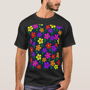 Multicolored Flowers Floral Pattern-34654 T-Shirt