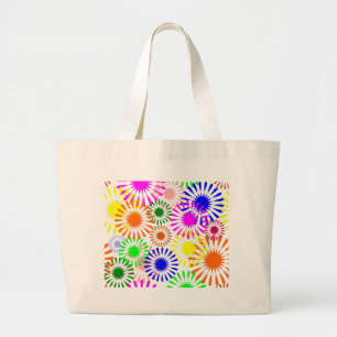 Multicolored Flowers Large Tote Bag