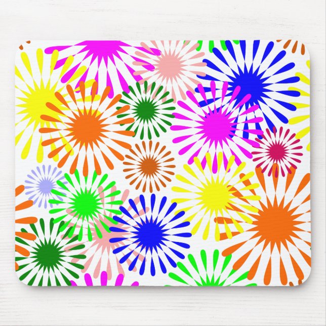 Multicolored Flowers Mouse Mat (Front)
