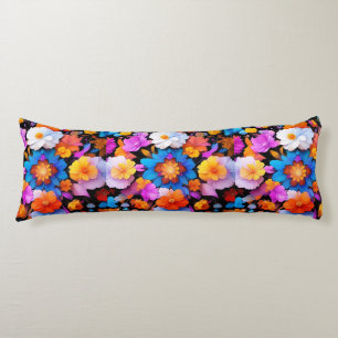 Multicolored Flowers Pattern-68577 Body Cushion