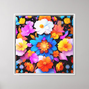 Multicolored Flowers Pattern-68577 Canvas Print