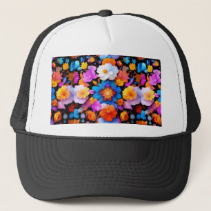 Multicolored Flowers Pattern-68577 Trucker Hat