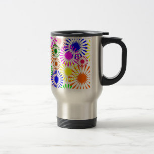 Multicolored Flowers Travel Mug