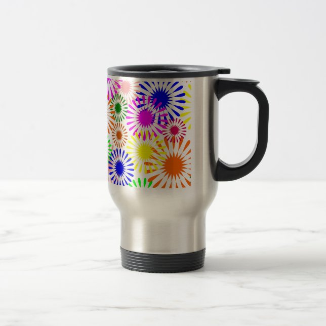 Multicolored Flowers Travel Mug (Right)