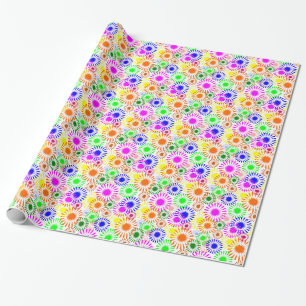 Multicolored Flowers Wrapping Paper