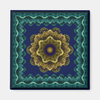 Multicolored fractal ornament magnet
