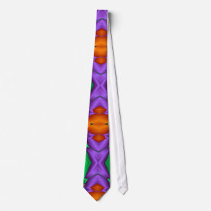 Multicolored fractal pattern tie