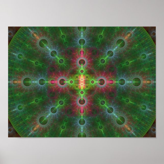 Multicolored Fractal Wall Art (Front)