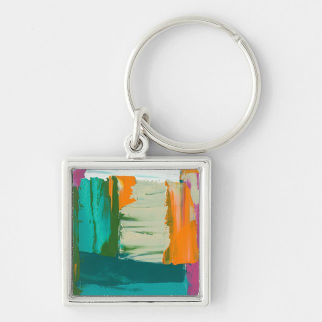 Multicolored Free Expression Painting Key Ring (Front)