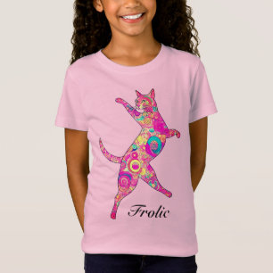 Multicolored Frolicking Cat T-Shirt