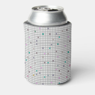 Multicolored Geometric Chequered Pattern Can Cooler