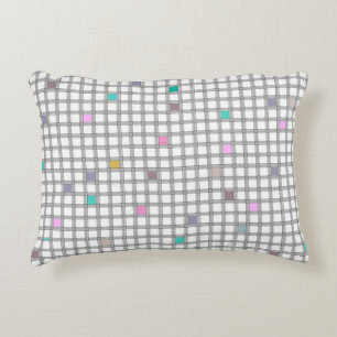 Multicolored Geometric Chequered Pattern Decorative Cushion