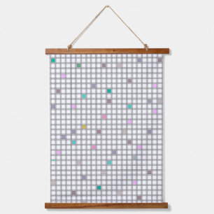 Multicolored Geometric Chequered Pattern Hanging Tapestry