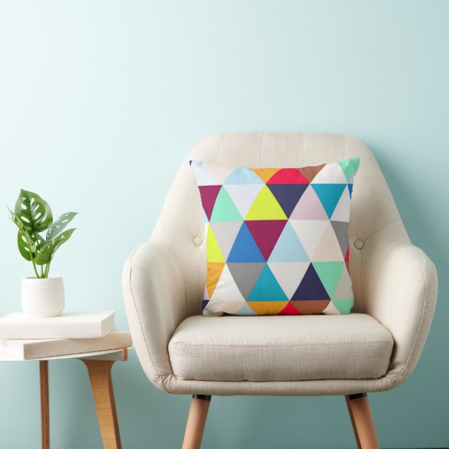 Multicolored Geometric Pattern Cushion (Chair)