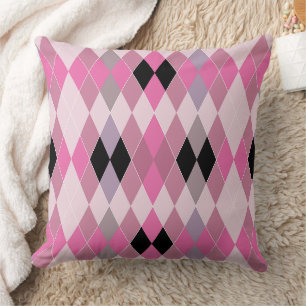 Multicolored geometric pattern rhombuses retro  cushion