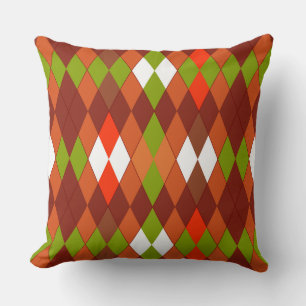 Multicolored geometric pattern rhombuses retro cushion