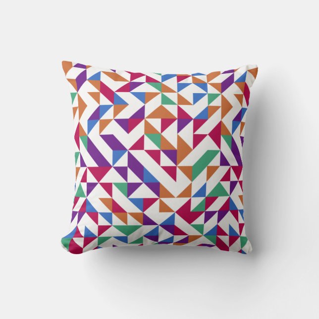 Multicolored Geometric Seamless Pattern Cushion (Front)