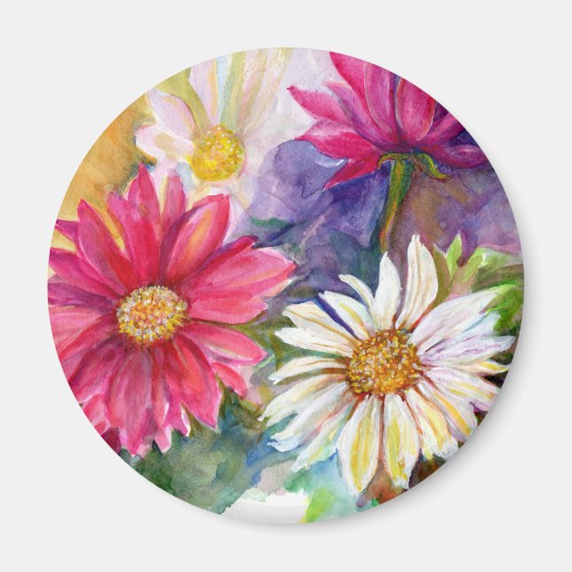 Multicolored Gerbera Daisies Magnet (Front)