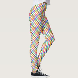 Multicolored Gingham Plaid Pattern Design  Leggings