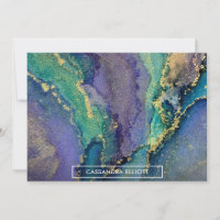 Multicolored Gold Alcohol Ink Liquid Abstract Art