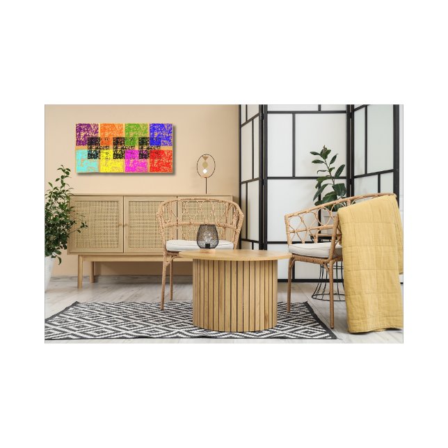 Multicolored Gold Squares Stretched Canvas Print (Creator Uploaded)