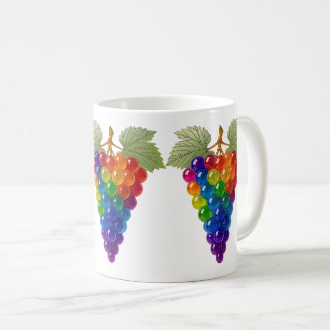 Multicolored grape cluster coffee mug (Front Right)